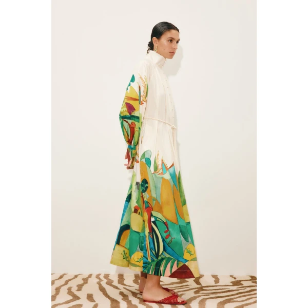 Alemais Mokshini Shirtdress  Sustainable Dresses with Alemais print - Coveti Australian Designer