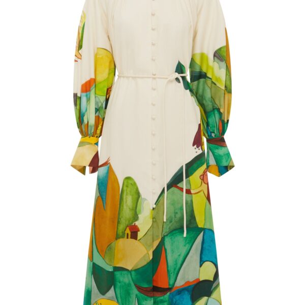 Alemais Mokshini Shirtdress  Sustainable Dresses with Alemais print - Coveti Australian Designer