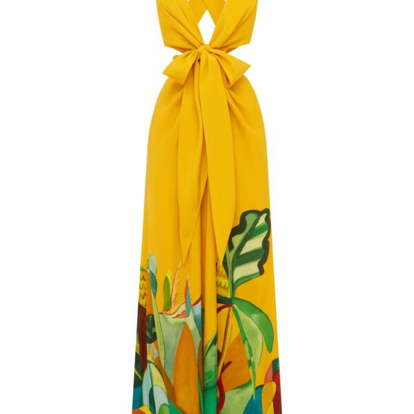 Alemais Mokshini Silk Cut Out Midi Dress  Sustainable Dresses with Alemais print - Coveti Australian Designer