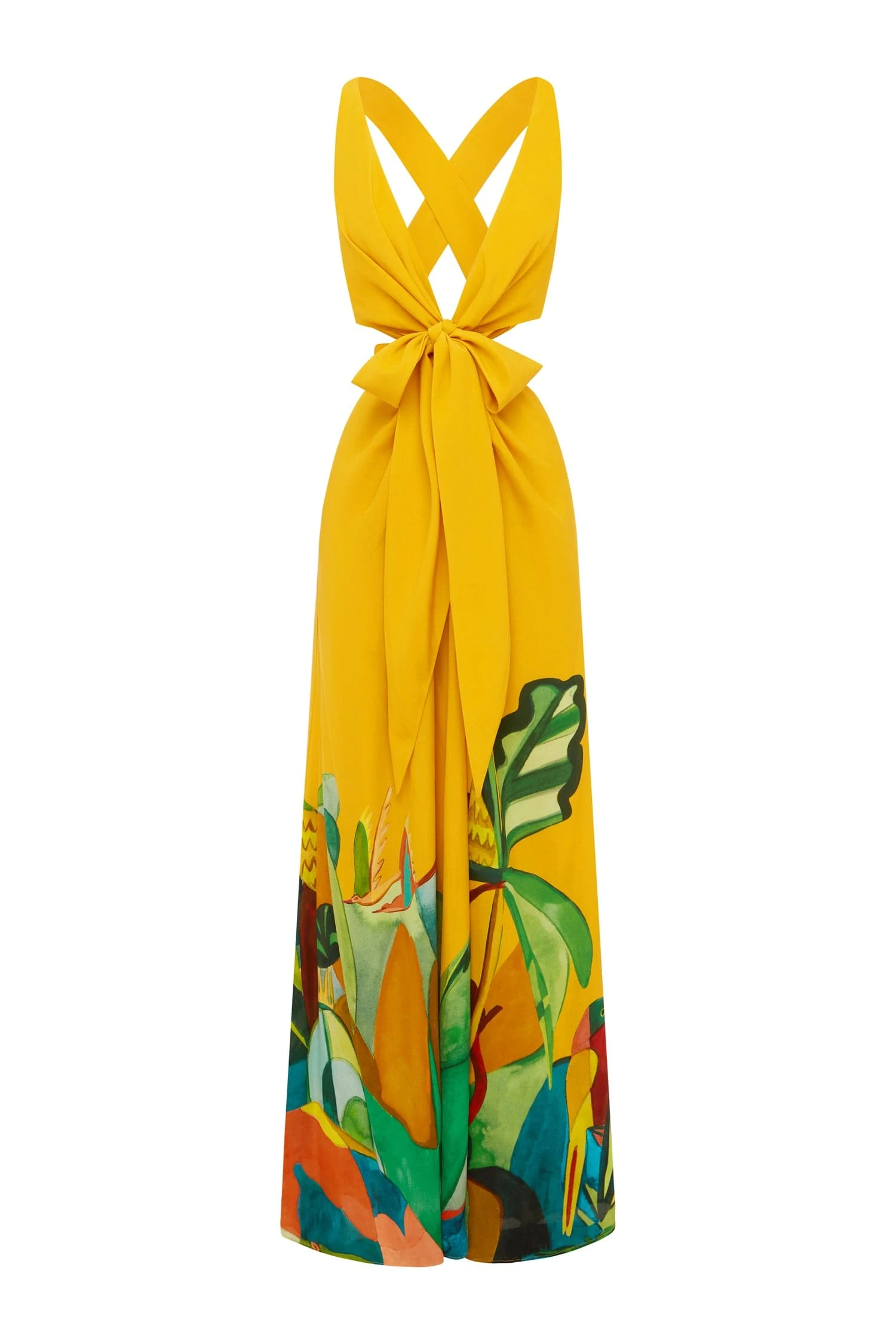 Mokshini Silk Cut Out Midi Dress by Alemais - Dresses Alemais Mokshini Silk Cut Out Midi Dress Sustainable Dresses with Alemais print - Coveti Australian Designer