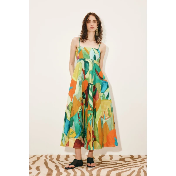 Alemais Mokshini Sundress  Sustainable Dresses with Alemais print - Coveti Australian Designer