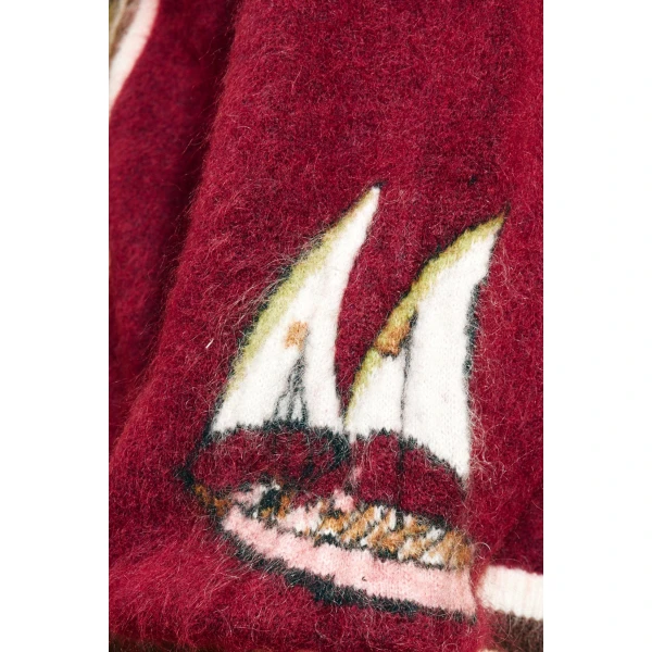 Alemais Mokshini Zip Up Cardigan  Sustainable Knitwear with Alemais print - Coveti Australian Designer