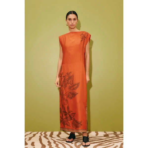 Alemais Monkey Dance Silk Midi Dress  Sustainable Dresses with Alemais print - Coveti Australian Designer