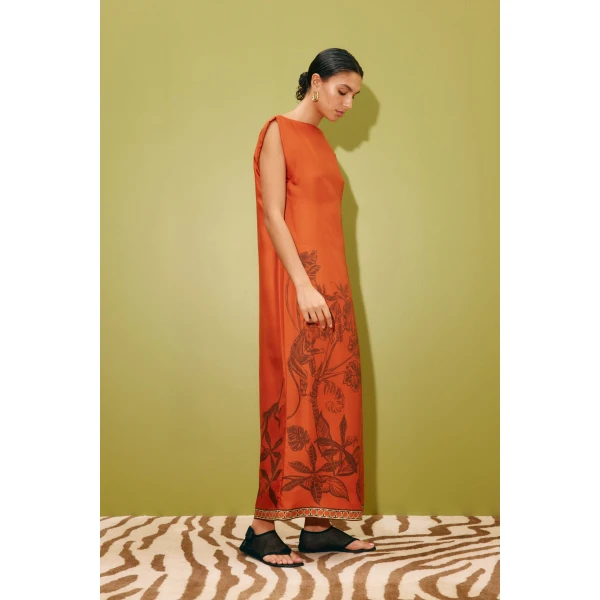 Alemais Monkey Dance Silk Midi Dress  Sustainable Dresses with Alemais print - Coveti Australian Designer