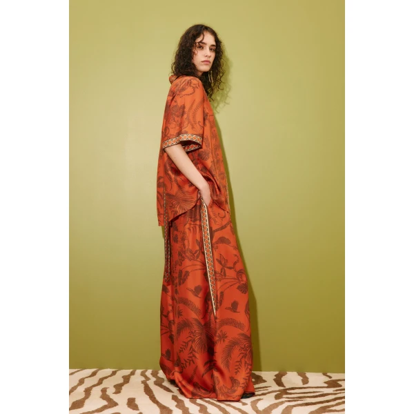 Alemais Monkey Dance Silk Shirt  Sustainable Tops with Alemais print - Coveti Australian Designer