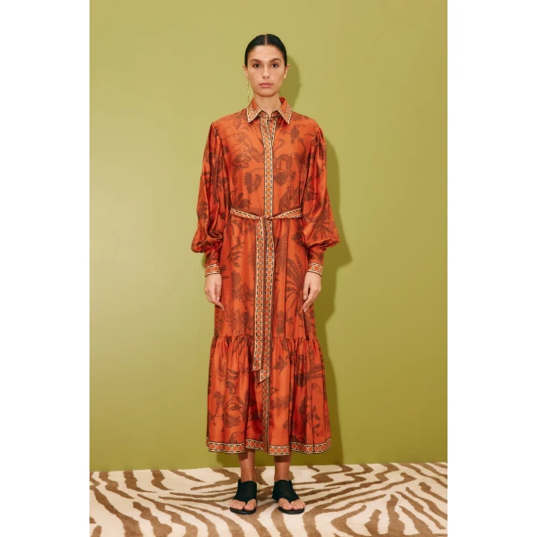 Alemais Monkey Dance Silk Shirtdress  Sustainable Dresses with Alemais print - Coveti Australian Designer