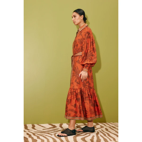 Alemais Monkey Dance Silk Shirtdress  Sustainable Dresses with Alemais print - Coveti Australian Designer