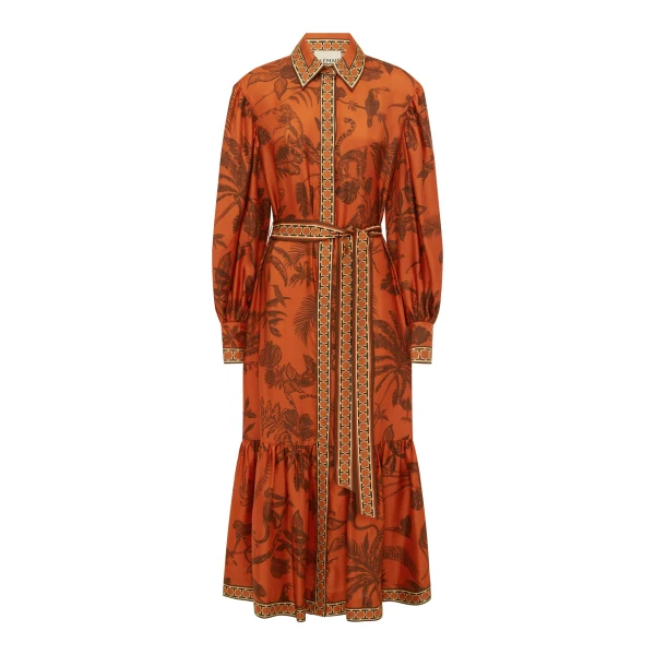 Alemais Monkey Dance Silk Shirtdress  Sustainable Dresses with Alemais print - Coveti Australian Designer