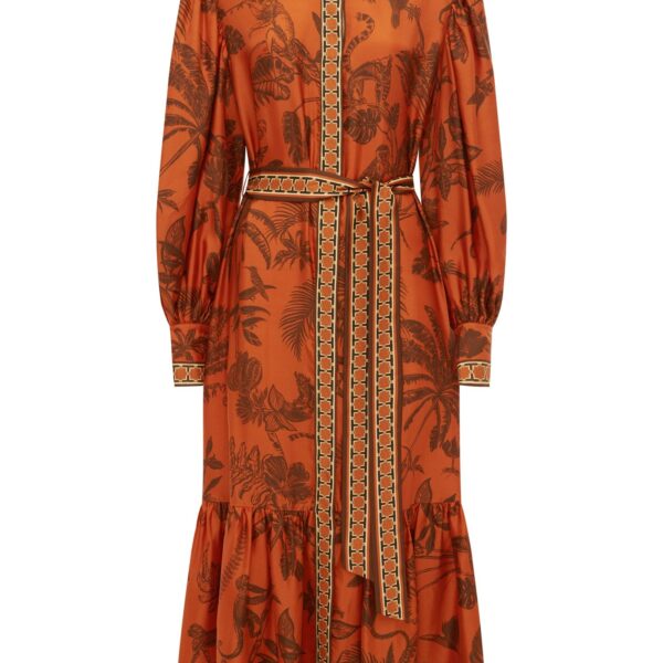 Alemais Monkey Dance Silk Shirtdress  Sustainable Dresses with Alemais print - Coveti Australian Designer