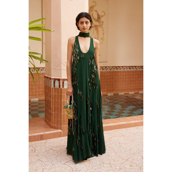 Alemais Ophira Sequin Gown  Sustainable Dresses with Alemais print - Coveti Australian Designer