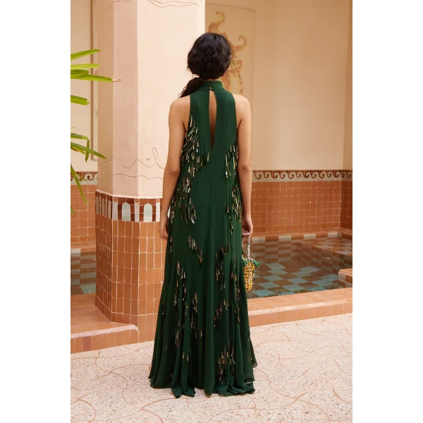 Alemais Ophira Sequin Gown  Sustainable Dresses with Alemais print - Coveti Australian Designer