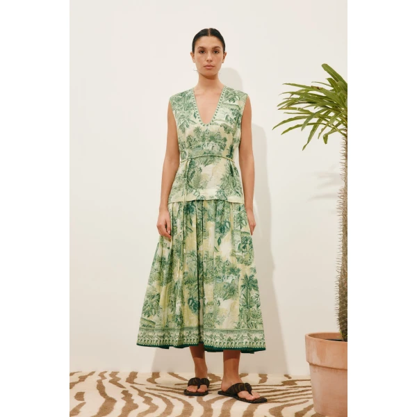 Alemais Sara Midi Dress  Sustainable Dresses with Alemais print - Coveti Australian Designer