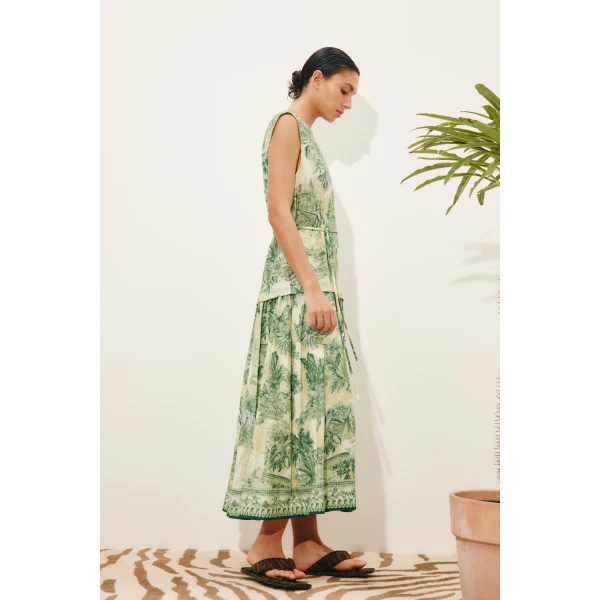 Alemais Sara Midi Dress  Sustainable Dresses with Alemais print - Coveti Australian Designer