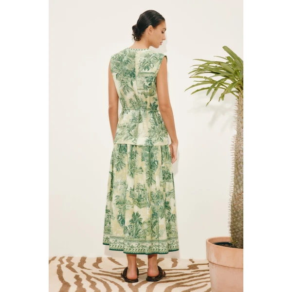 Alemais Sara Midi Dress  Sustainable Dresses with Alemais print - Coveti Australian Designer