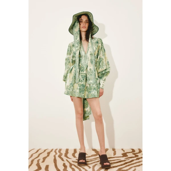 Alemais Sara Mini Dress  Sustainable Dresses with Alemais print - Coveti Australian Designer