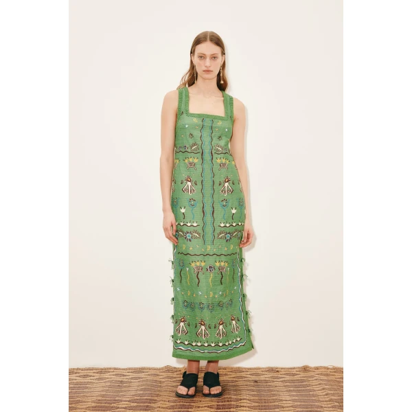 Alemais Sun Dancer Midi Dress  Sustainable Dresses with Alemais print - Coveti Australian Designer