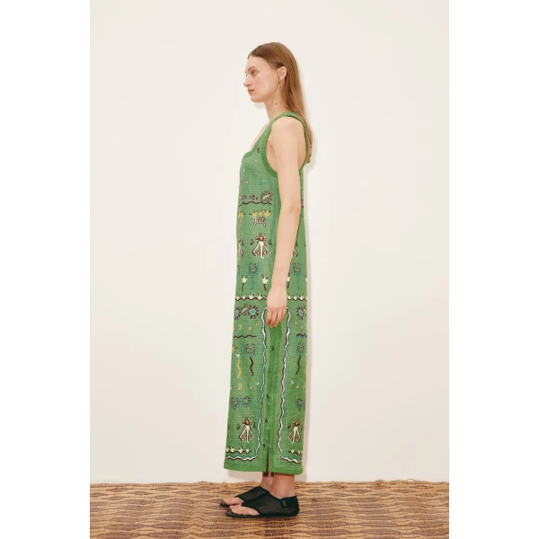 Alemais Sun Dancer Midi Dress  Sustainable Dresses with Alemais print - Coveti Australian Designer