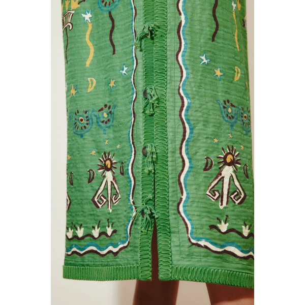 Alemais Sun Dancer Midi Dress  Sustainable Dresses with Alemais print - Coveti Australian Designer