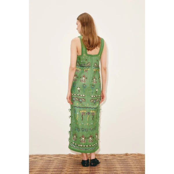Alemais Sun Dancer Midi Dress  Sustainable Dresses with Alemais print - Coveti Australian Designer