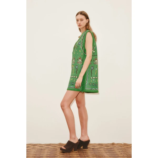 Alemais Sun Dancer Mini Dress  Sustainable Dresses with Alemais print - Coveti Australian Designer