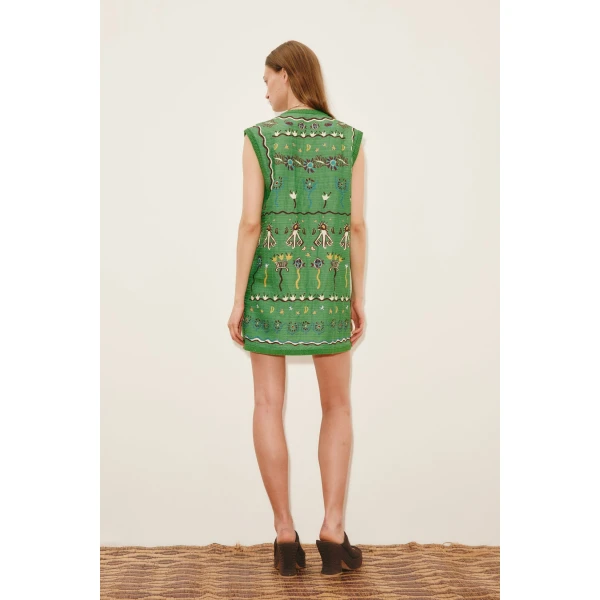 Alemais Sun Dancer Mini Dress  Sustainable Dresses with Alemais print - Coveti Australian Designer