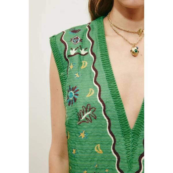Alemais Sun Dancer Mini Dress  Sustainable Dresses with Alemais print - Coveti Australian Designer