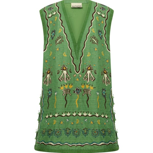 Alemais Sun Dancer Mini Dress  Sustainable Dresses with Alemais print - Coveti Australian Designer