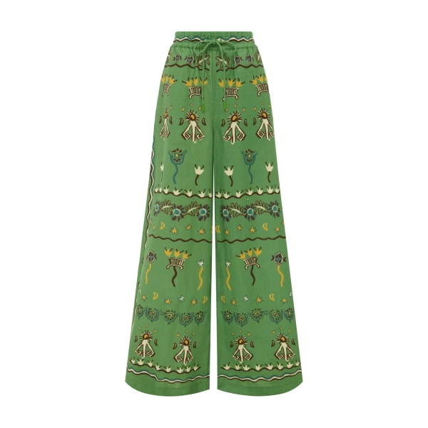 Alemais Sun Dancer Pant  Sustainable Pants with Alemais print - Coveti Australian Designer