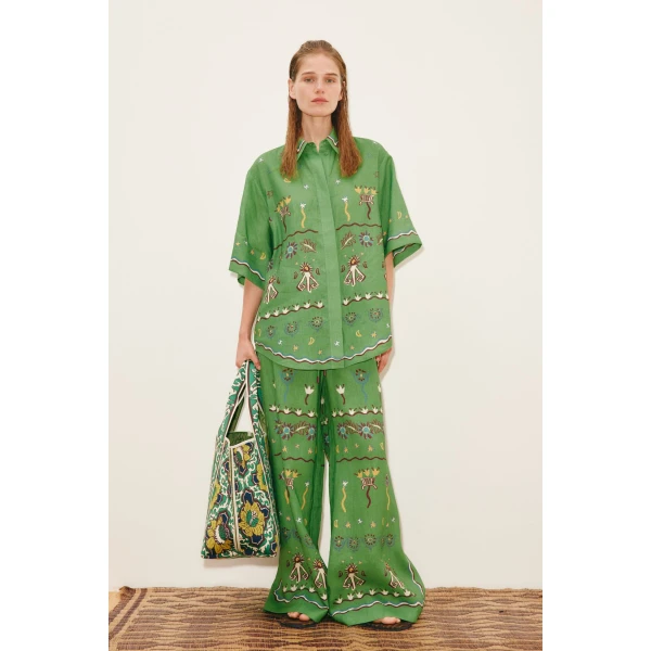 Alemais Sun Dancer Shirt  Sustainable Tops with Alemais print - Coveti Australian Designer