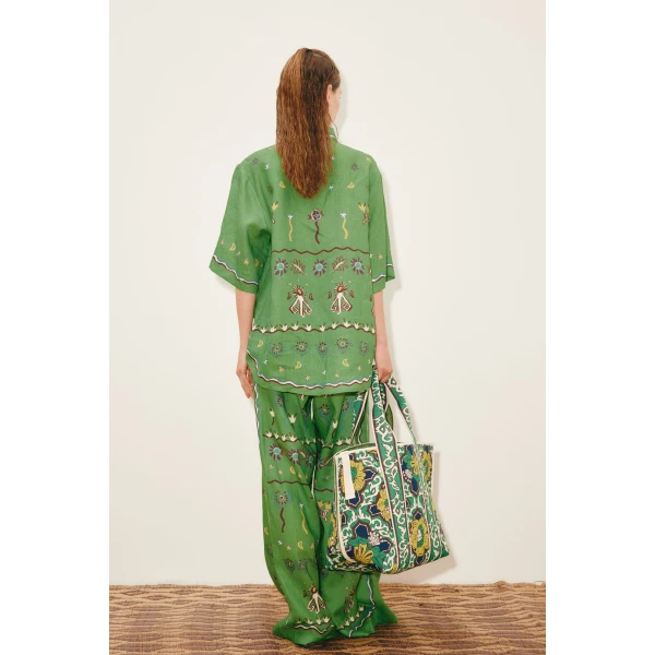 Alemais Sun Dancer Shirt  Sustainable Tops with Alemais print - Coveti Australian Designer