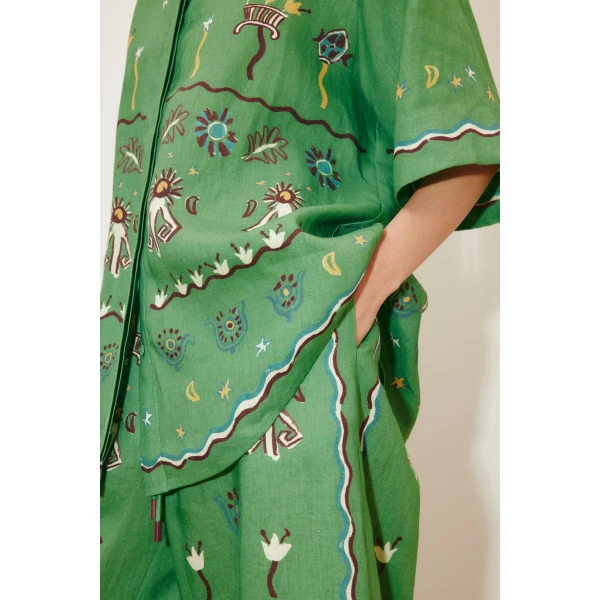 Alemais Sun Dancer Shirt  Sustainable Tops with Alemais print - Coveti Australian Designer