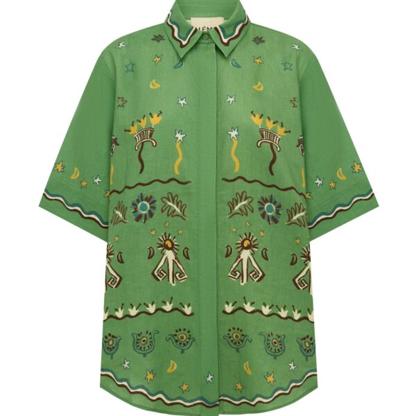 Alemais Sun Dancer Shirt  Sustainable Tops with Alemais print - Coveti Australian Designer