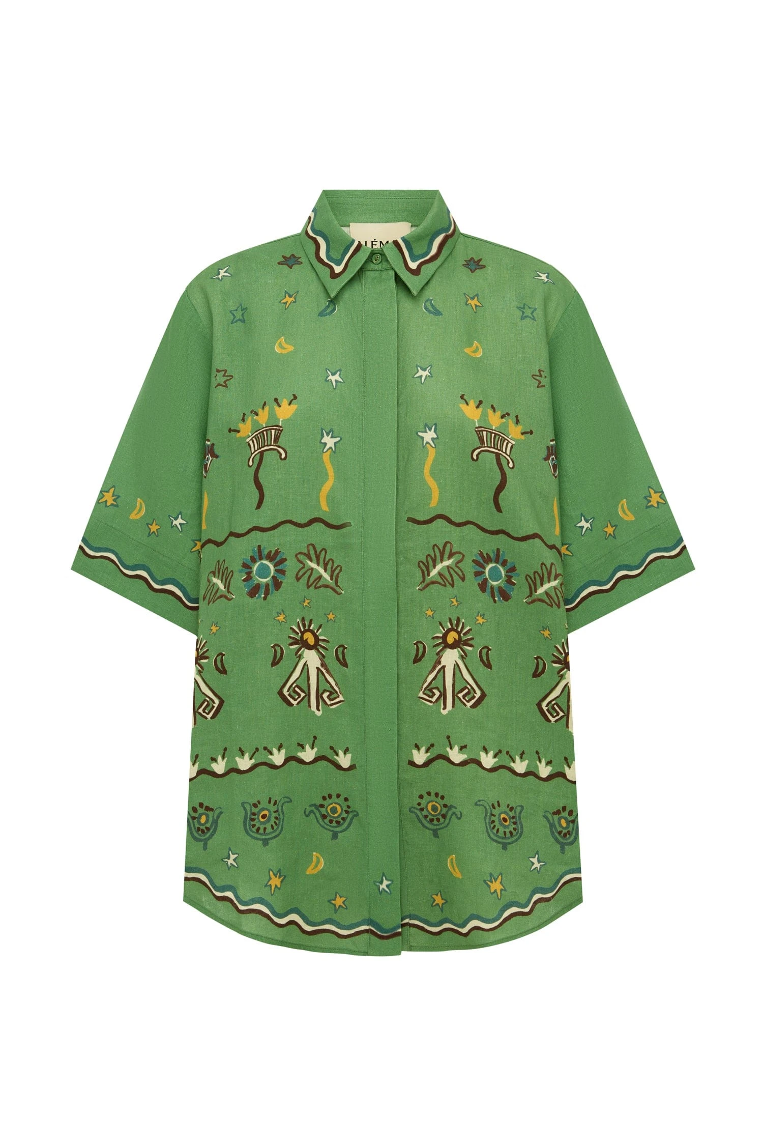 Sun Dancer Shirt by Alemais - Tops Alemais Sun Dancer Shirt Sustainable Tops with Alemais print - Coveti Australian Designer