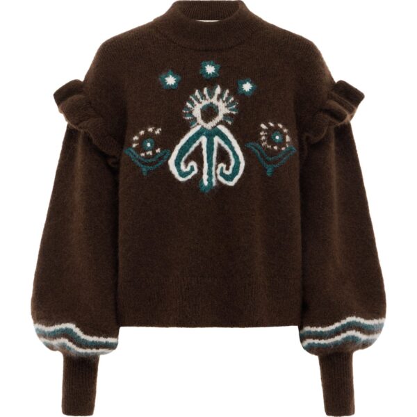 Alemais Sun Dancer Sweater  Sustainable Knitwear with Alemais print - Coveti Australian Designer