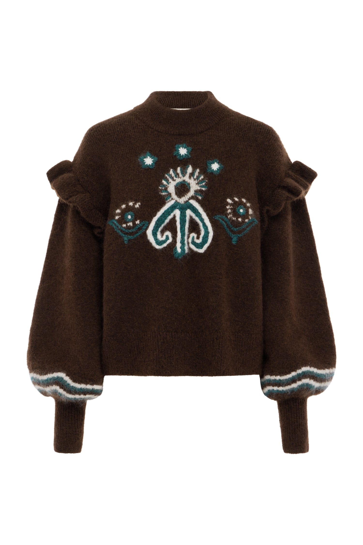 Alemais Sun Dancer Sweater  Sustainable Knitwear with Alemais print - Coveti Australian Designer