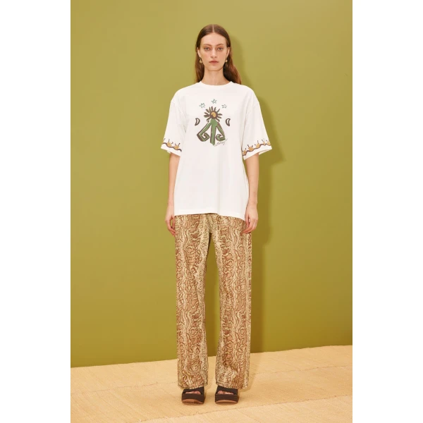 Alemais Sun Dancer Tee  Sustainable Tops with Alemais print - Coveti Australian Designer
