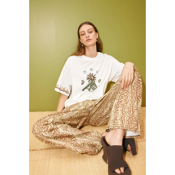 Alemais Sun Dancer Tee  Sustainable Tops with Alemais print - Coveti Australian Designer