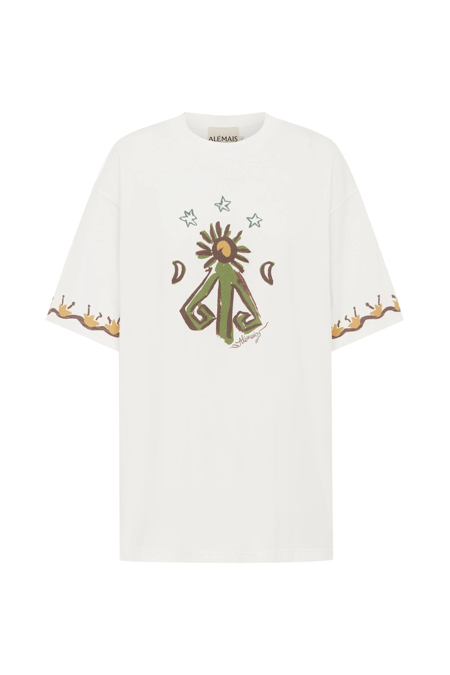 Sun Dancer Tee by Alemais - Tops Alemais Sun Dancer Tee Sustainable Tops with Alemais print - Coveti Australian Designer