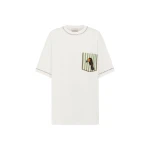Alemais Toucan Tango Embroidered Pocket Tee  Sustainable Tops with Alemais print - Coveti Australian Designer