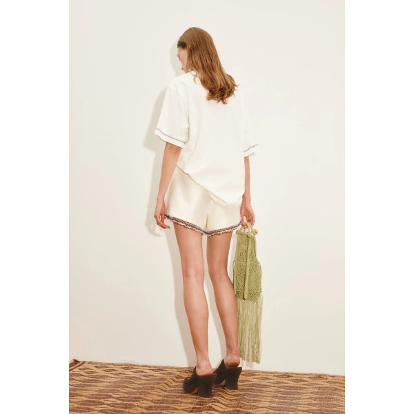 Alemais Toucan Tango Embroidered Pocket Tee  Sustainable Tops with Alemais print - Coveti Australian Designer
