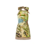 Alemais Toucan Tango Halter Mini Dress  Sustainable Dresses with Alemais print - Coveti Australian Designer