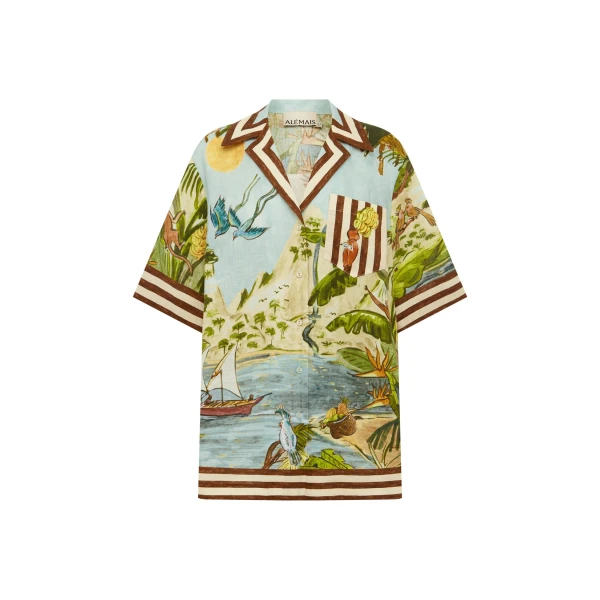 Alemais Toucan Tango Shirt  Sustainable Tops with Alemais print - Coveti Australian Designer