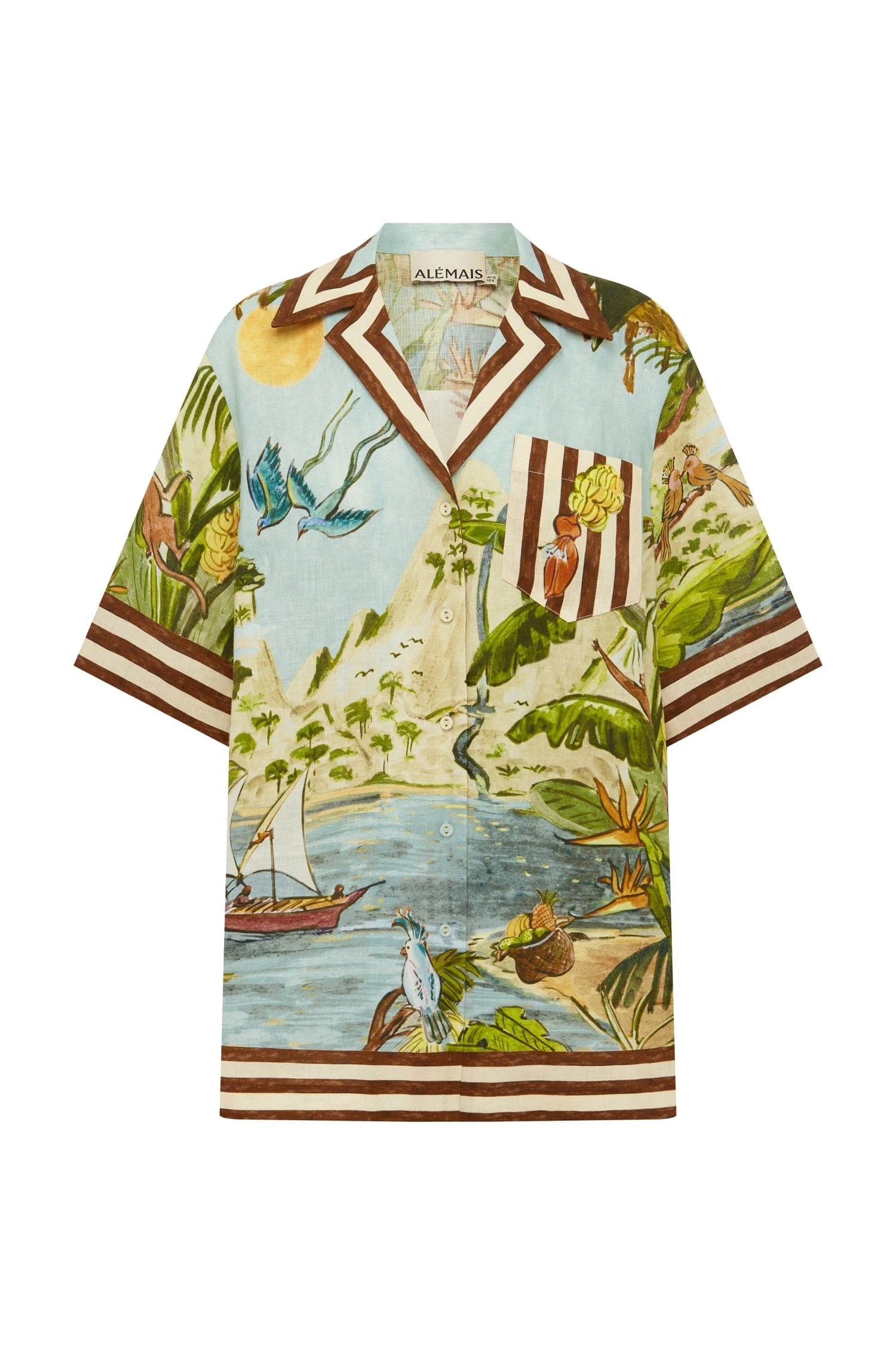 Alemais Toucan Tango Shirt  Sustainable Tops with Alemais print - Coveti Australian Designer