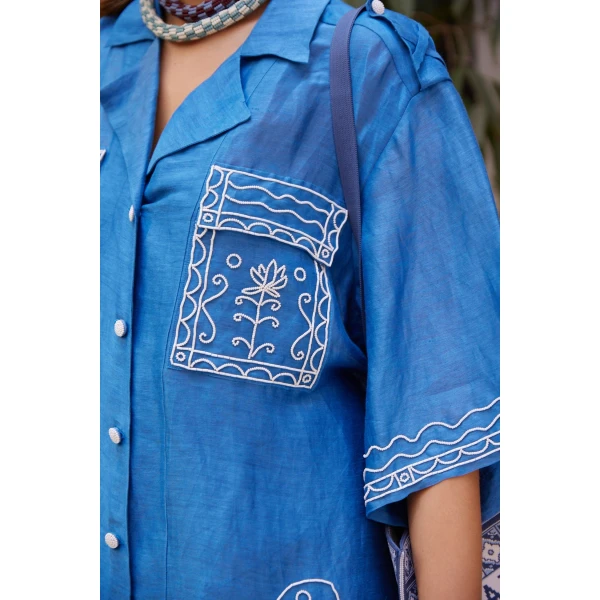 Alemais Yasmeen Embellished Oversized Shirt