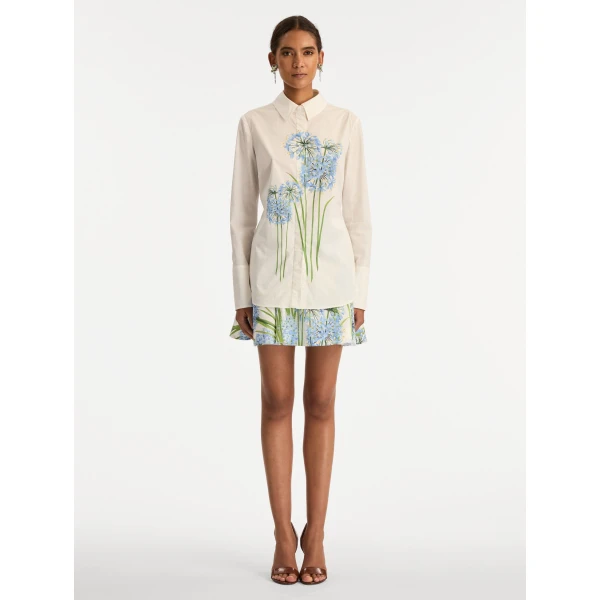 Oscar de la Renta Allium Cotton Poplin Blouse - Oscar de la Renta Tops - American Couture - Shop at Coveti