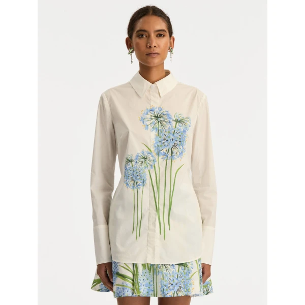 Oscar de la Renta Allium Cotton Poplin Blouse - Oscar de la Renta Tops - American Couture - Shop at Coveti
