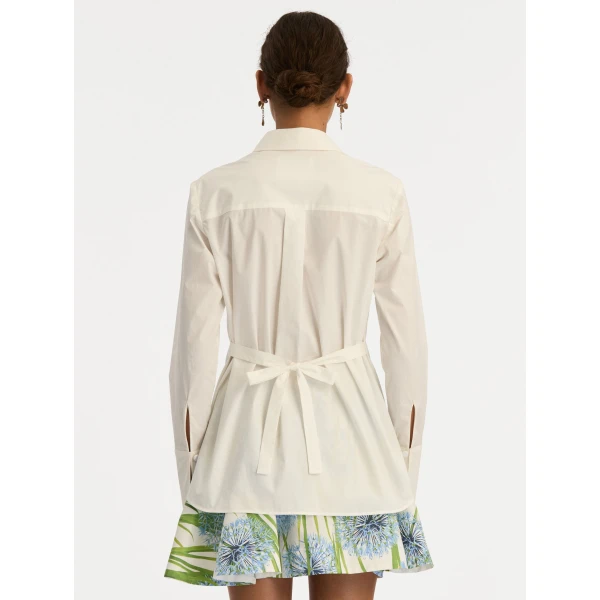 Oscar de la Renta Allium Cotton Poplin Blouse - Oscar de la Renta Tops - American Couture - Shop at Coveti