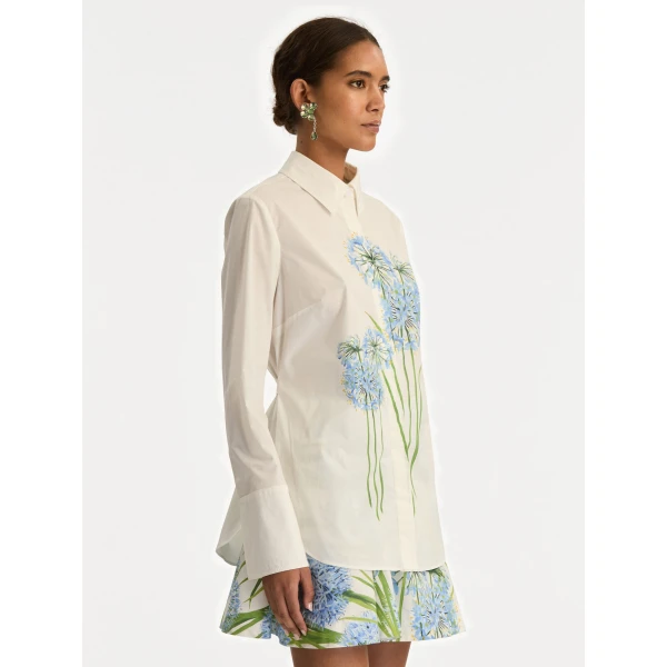 Oscar de la Renta Allium Cotton Poplin Blouse - Oscar de la Renta Tops - American Couture - Shop at Coveti