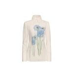 Oscar de la Renta Allium Cotton Poplin Blouse - Oscar de la Renta Tops - American Couture - Shop at Coveti