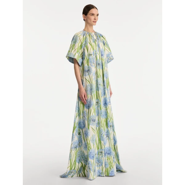 Oscar de la Renta Allium Cotton Poplin Caftan - Oscar de la Renta Dresses - American Couture - Shop at Coveti